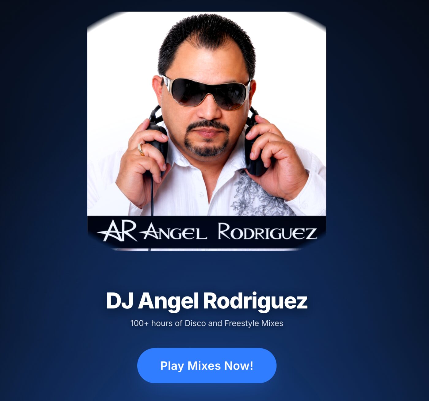 DJ Angel Miami — personal brand web app with mixes, music library, and player, built by Miami App Studio